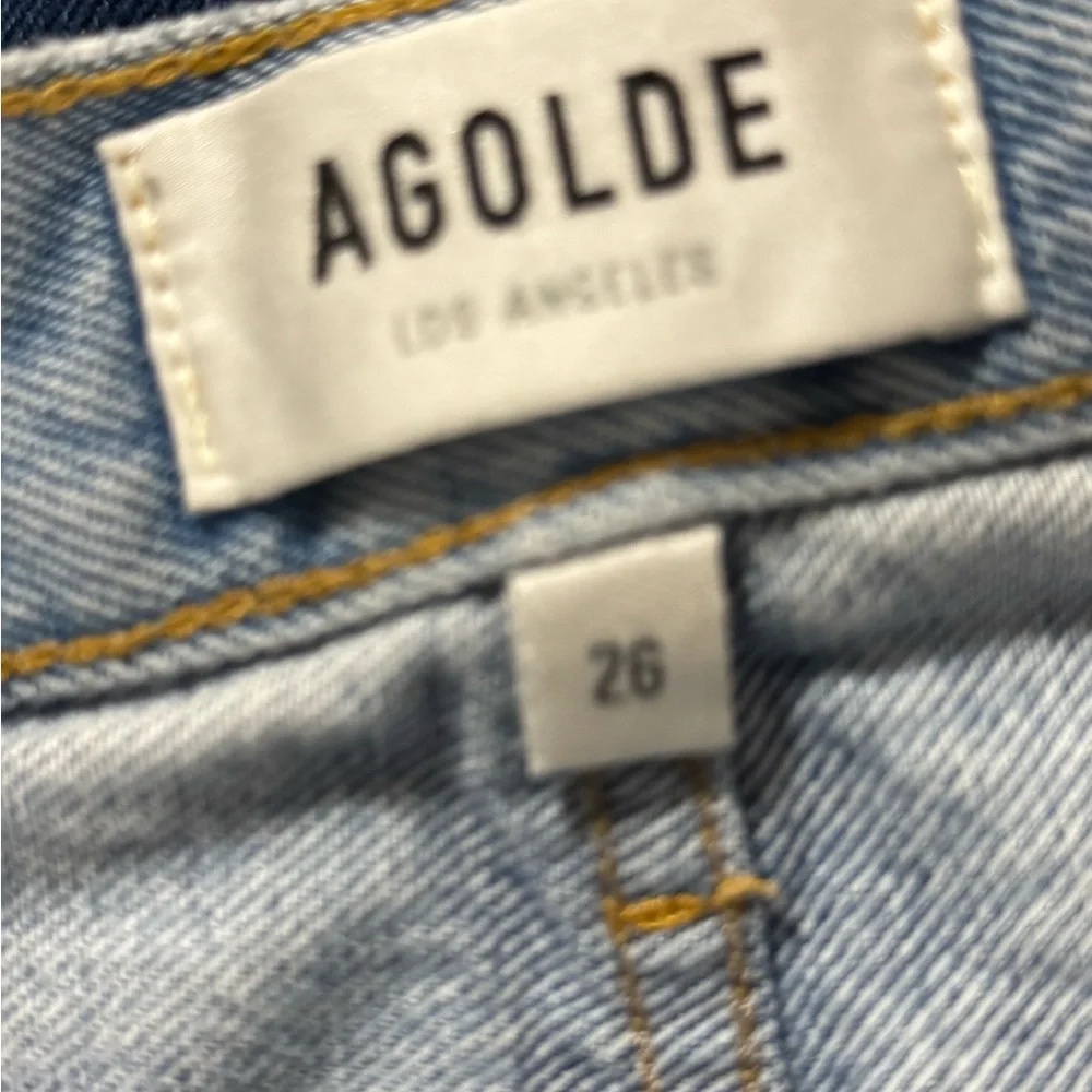 AGOLDE Parker Vintage Cutoff Denim Shorts – Organic Light Wash, Size 26 - Picture 5 of 7
